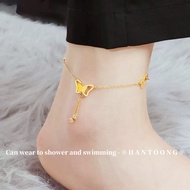 Gelang Kaki Original Rantai Kaki Chic 18K Gold Plated Titanium Anklet for Woman Gelang Kaki Emas 916