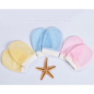 **Ready stock**newborn baby breathable mesh gloves Infant anti-scratch colourful glove