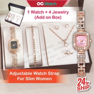 OCwatch Jam Tangan Perempuan Box Set Hadiah Jam Tangan Wanita Diamond Women Watch Gelang Jam Box