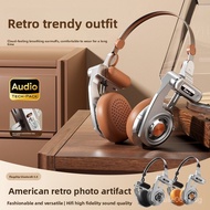 Retro Melard Over-Ear Bluetooth Headphones Dual Ear Metal Headphones Sports Headphones Long Battery 