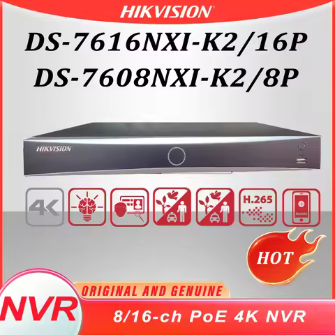 Hikvision 8 16 Ch NVR 4K POE Network Video Recorder Smart Security Storage Playback System DS-7608NX