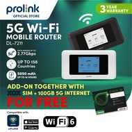 Prolink 5G Pocket WiFi Router/MiFi | Wi-Fi 6 AX1800 |Data speeds up to 2.77 Gbps| Support All simcar