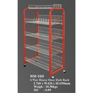 （WM-560）！ = （Ready Stock）5 Tiers Heavy Duty Dish Rack/ Storage Rack/rak pinggan mangkuk/  Display Rack