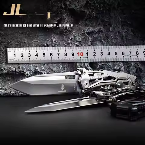 Folding Knife - 8CR15MOV Stainless Steel Outdoor Camping Tool, Compact 8.3", Lightweight 6.2oz, Mult