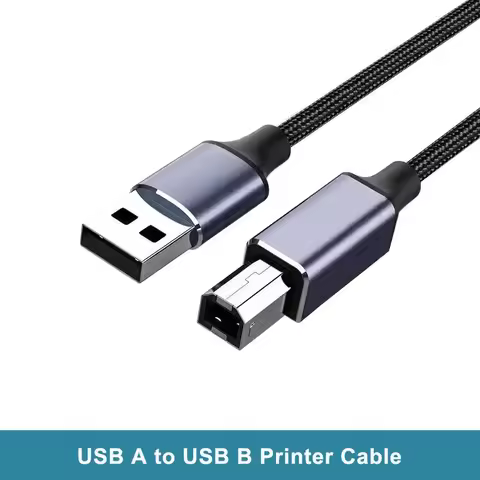 High Speed 2.0 Printer Cable 3m Type C USB A to USB B Cable Braided Fax Machine Scanner Cord For Cam