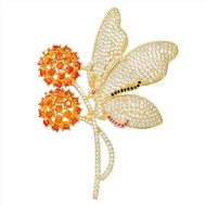 Full Set Zircon Butterfly Dandelion Brooch Fashion Clothing Accessories Corsage Pin Gift Unisex