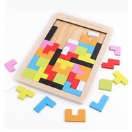 Children's wooden puzzle toy russian block | Wood intelligence educational puzzle