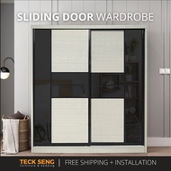 (FREE Shipping & FREE Installation) TECK SENG 8 Feet Sliding Doors Wardrobe / Anti-Jump / 2 Sliding 