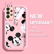 For Samsung A33 5G A32 A34 5G A54 5G A73 5G Case Mickey Mouse Little Monster Camera Lens Cover Silicone Shockproof Phone Case Fashion Transparent Case