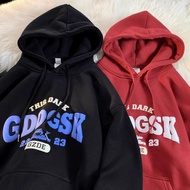 【Plus Size M-8XL】Men's Hoodie American Hooded Sweatshirt Fashion Classic Letters Printed Hoodie Over