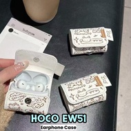【Stock Ready】For HOCO EW51 Case Cute Cartoon Textile Crafts Earphone Case Casing Cover