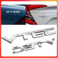 Emblem VTEC 3D Chrome ABS Plastic Material Car Honda Jazz Stream City Civic Brio Mobilio