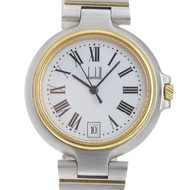 登喜路女士手錶，不銹鋼，石英，指針式顯示，白色錶盤 [二手]