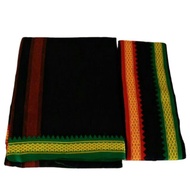 Sabarimala Comfort Men's Black Color Cotton Single Dhoti With Towel