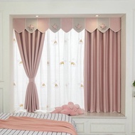 ✷Tirai 2021 Baru All -Sshielded Bedroom Bay Window Pink Short Tirai Kanak -kanak Bilik Puteri Bilik Tingkap Tingkap Tira