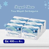 [6PCS] Pack of 6pcs | Royal Show Tissue 400 Sheets 4-ply - Soft, Multipurpose Facial Tissue - Suitab