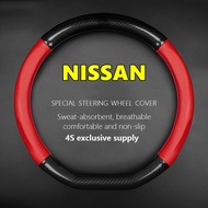 สำหรับ Nissan Garages พวงมาลัยคาร์บอนไฟเบอร์เซเรน่า C27ปกหนังแท้ N16แกรนด์ริวิน่า Almera Trail Serena C27 Navara Np300