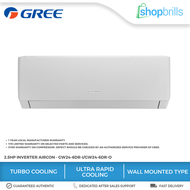 Gree 2.5HP Wall Mounted Type Inverter Aircon GW24-6DR-I/GW24-6DR-O (NCR Delivery only)