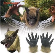 Halloween Wolf Human Costume Wolf Mask + Wolf Gloves Fluffy Wolf Mask Adult Kids Wolf Mask Cosplay H