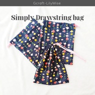Simply drawstring bag - Japanese drawstring bag - Japanese cloth