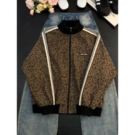 Retro Thorn Pattern Stand-Up Collar Jacket Men Style 2026 Spring Autumn Front Shoulder Baseball Unif