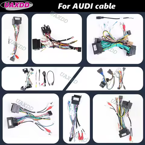 FOR AUDI 2004 A6 2002-2012 TT A3 A4 2010-2015 Q5 Q3 Q7 R8 2 Din Car Android MP5 cable harness wire I