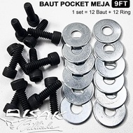 Baut Pocket Meja 9-ft - Set 6 pc Billiard Poket Bolt Table Biliar 9FT