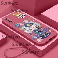 เคส Samsung A50 A30S A50S กรณีปกการ์ตูนสาวขอบตรงป้องกันกรณี CHA32