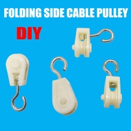 10Pcs Folding Side Cable Pulley Hoisting Pulley Nylon Wire Rope Crane Hook Hang Block Lifting Pulley