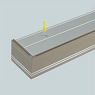 Ceiling Mounted Curtain Track, Metal Double smoothly Sliding Window Cassette Box Track, Three-in-One