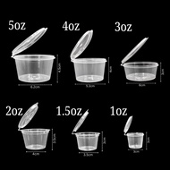 100pcs Microwavable Hinged Sauce Cup Food-Grade Salad Condiments Disposable Container Cup 1oz2oz3oz