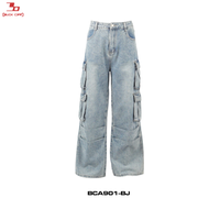 BUCKOFF :รุ่น BCA901 JEAN กางเกงยีนส์ กางเกงยีนส์คาร์โก้ กางเกงยีนส์ผู้หญิง