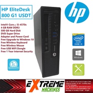 HP EliteDesk 800 G1 Ultra Slim i5/4 GB RAM 500 HDD Win 8 1YW Business PC (Refurbished)