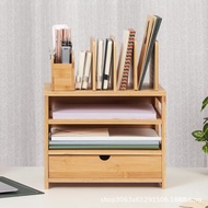Storage Storage Rack A4 Paper Magazine Wooden Storage Rack Household Books with Drawer Organizer Off