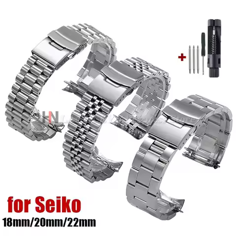 Solid Stainless Steel Watch Strap for Seiko 5 SKX009/007 for Jubilee for Oyster Curved End Watch 18m