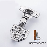 Cabinet Hinge Hydraulic Super Mute Stainless Steel Embed Type Furniture Door Hinges Copper Core Damper Buffers Soft Close Cupboard