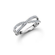 Jubilee Diamond แหวนเพชร Diamond Line Cross Ring เพชรแท้ เพชรน้ำ 99