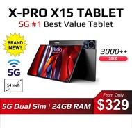 XPRO X15 Pro Tablet - 14 Inch Screen - Android 15 Tablet - 24GB RAM - 5G Dual Sim - Brand New Tablet