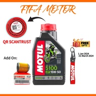 MOTUL SEMI SYNTHETICS 5100 15W50 4T MINYAK HITAM ENGINE OIL Y15 Y16 EX5 RSX150 RS150