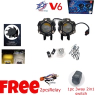 Mini driving light V6 with free 2pcs relay and 1pc 3way switch