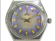 [專業] 機械錶 [OLYMPIC P3040] 奧林匹克 圓形手上鍊錶[紫色面+日期]/中性/新潮/軍錶