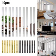 Elegant Wall Decor Long Strip Design Acrylic Mirror Mosaic Wall Stickers (10Pcs)