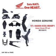 HONDA RS150 V1 REPSOL - COVER SET BLACK PLASTIC FULL / INNER COVER PP PART SET ORIGINAL ASLI ( 14 ITEM) - HONDA