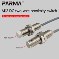 M12 inductive proximity switch sensor, two-wire 24V normal DC DC12V metal detection switch sensor ma