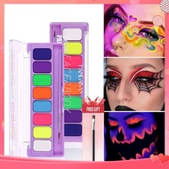 【gift】handaiyan Halloween 8-color Face Paint Fluorescent Color Painting Palette Body Face Painted Cr