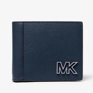 【W小舖】MICHAEL KORS MK 海軍藍荔枝紋真皮 男夾 短夾 皮夾 錢包 零錢袋~M91555