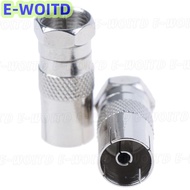 XYX 2pcs f type male plug connector socket to rf coax tv อะแดปเตอร์ rf หญิง