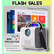 **READY STOCK** 2021 Q3 Portable Lumos Smart Mini Projector Android Smart System 4K Ultra Full HD Ho