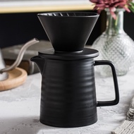 Stoneware Black Hand-Brewed Coffee Filter Cup Ceramic V60 Filter Drip Type Creative Coffee Appliance Sharing Pot Set
