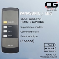 Panasonic KDK 16" Wall Fan Remote Control Replacement PKW-23 Panasonic F-MU44R KDK KC-4GR
